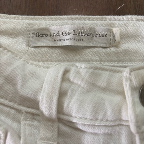 - Anthropology pilcro Cream Denim Shorts Sz 26 - Picture 7 of 11